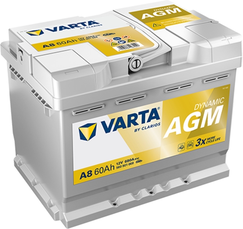 Varta A8 (D52)  - AGM Start-Stop Batterie | 12V 60Ah 680A