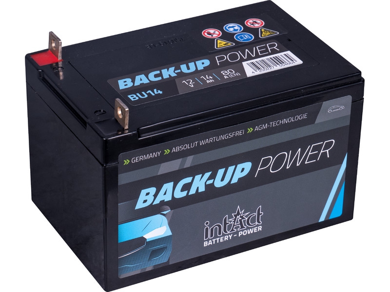 intAct Back-Up Power BU14 AGM Zusatzbatterie 12V 14Ah 80A