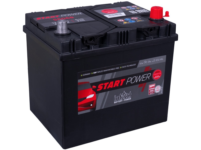intAct Start-Power 56068GUG, Autobatterie 12V 60Ah 510A