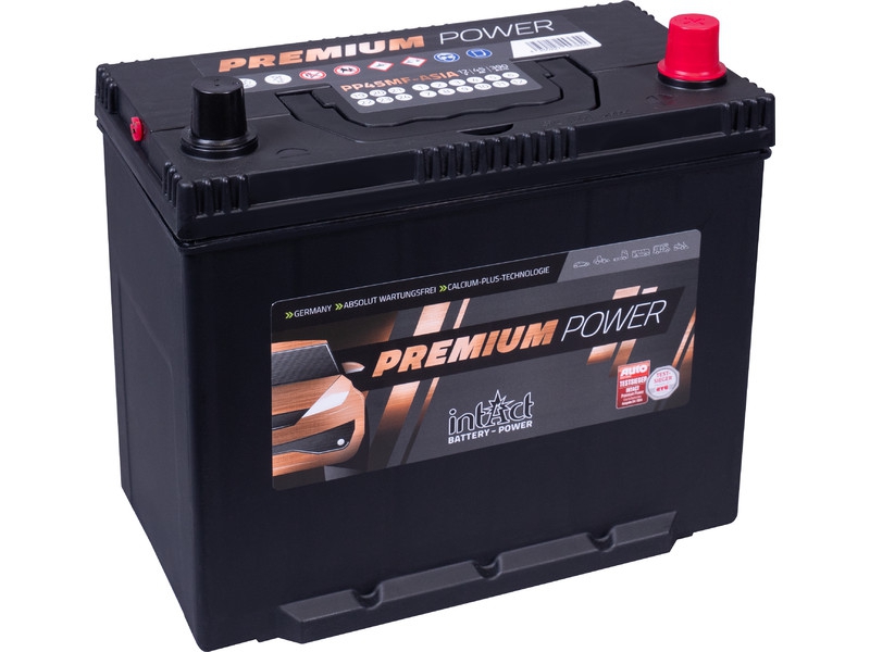 intAct Premium-Power PP45MF-ASIA, Autobatterie 12V 45Ah 390A, mit 30% mehr Startleistung