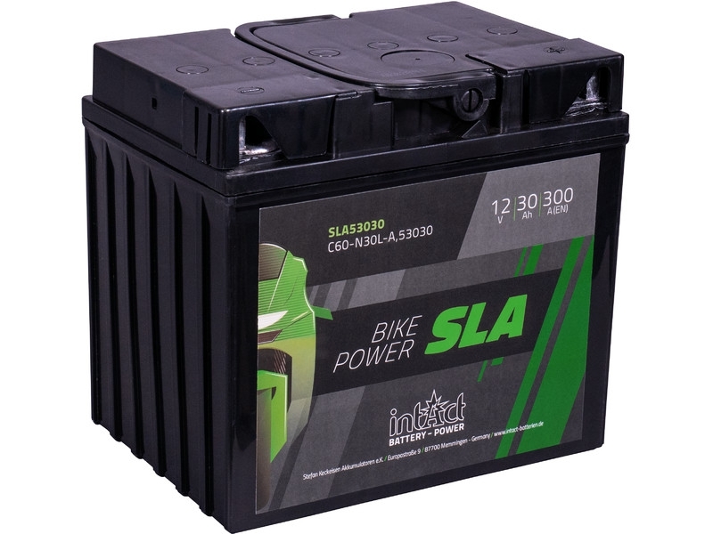 intAct SLA53030 (Y60-N30L-A), Motorradbatterie 12V 30Ah