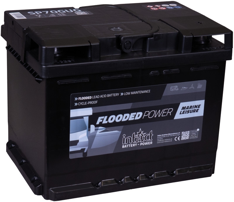 intAct Versorgerbatterie | 12V 70Ah | Solarbatterie & Wohnmobilbatterie