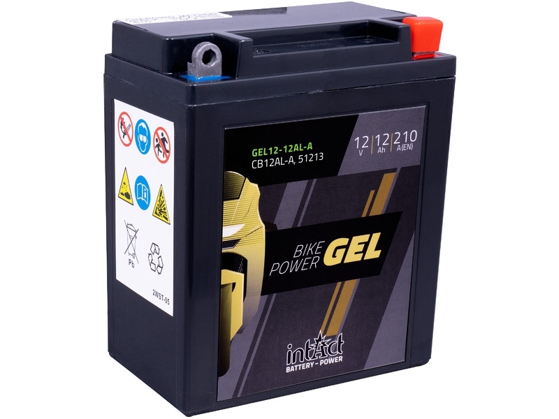 intAct Bike-Power GEL12-12AL-A (CB12AL-A, 51213), Gel Motorradbatterie 12V 12Ah