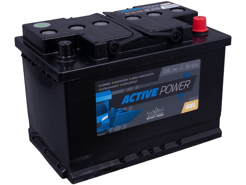 intAct Active-Power AP-GEL-60B, Gel Versorgungsbatterie 12V 60Ah für Camping, Marine, Solar, usw.