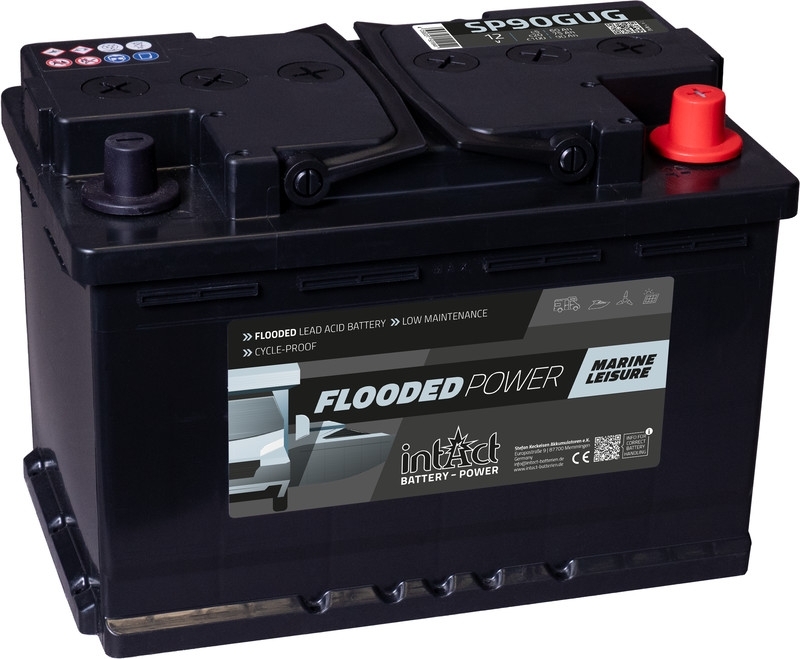 intAct Versorgerbatterie | 12V 90Ah | Solarbatterie & Wohnmobilbatterie