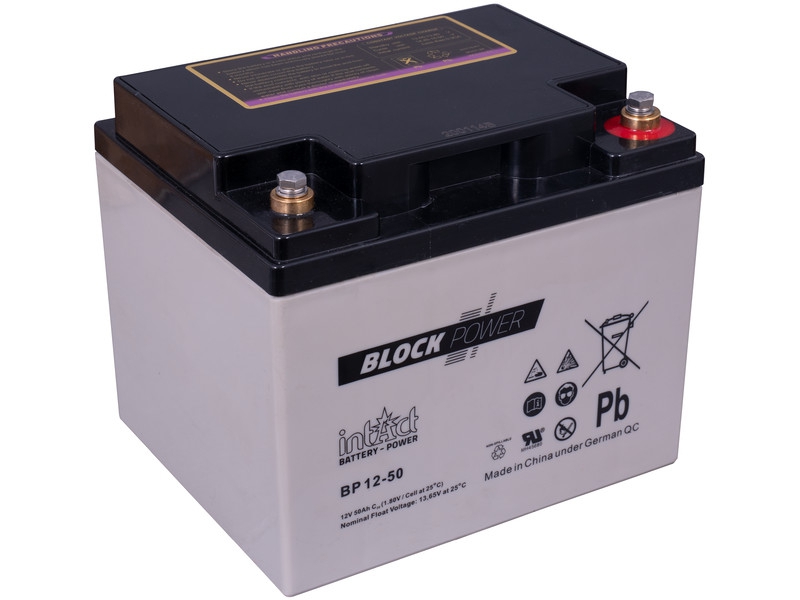 intAct Block-Power BP12-50 AGM Versorgungsbatterie 12V 50Ah