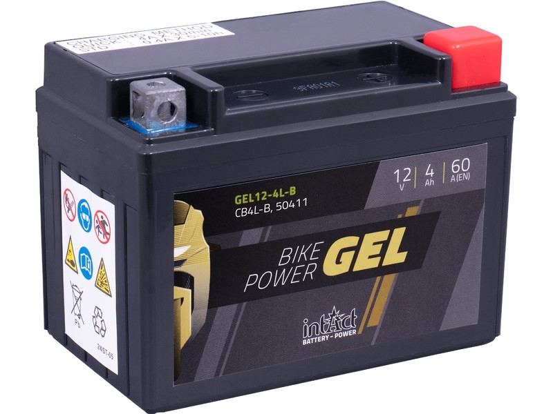 intAct Bike-Power GEL12-4L-B (CB4L-B, 50411), Gel Motorradbatterie 12V 4Ah
